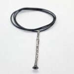 Collier clarinette - cuir tressé