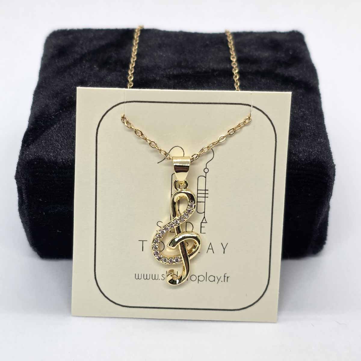 collier cle de sol chaine or Collier clef de sol - Chaine Or – Image 1