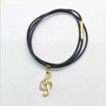Collier clef de sol - Cuir tressé