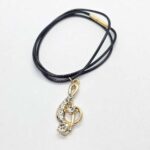 Collier grandes clef de sol - Cuir tressé