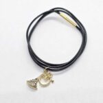 Collier petit cor - Cuir tressé