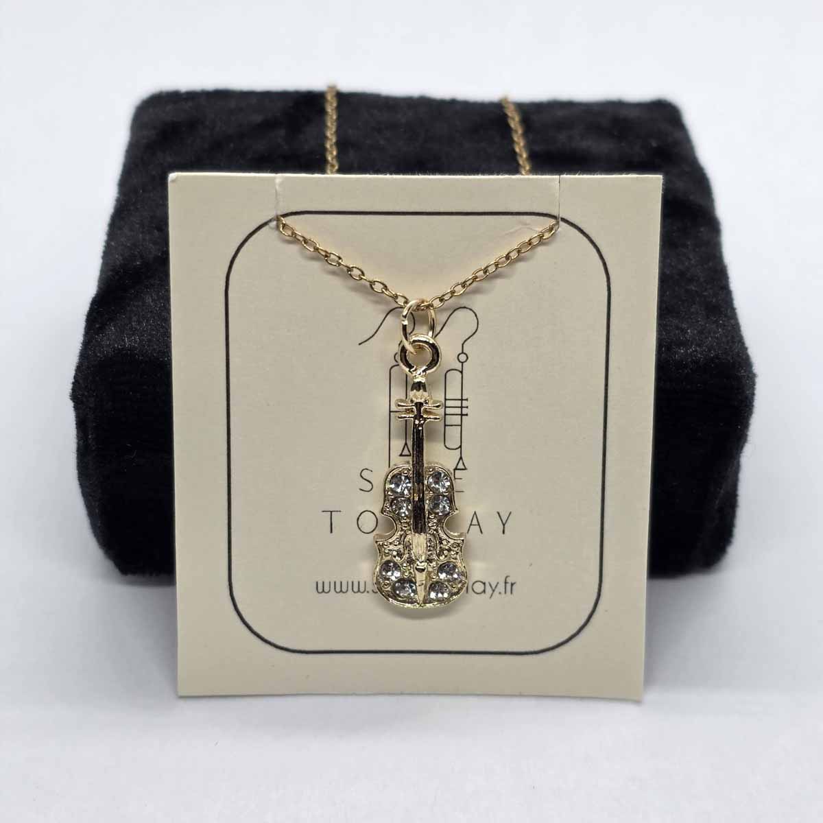 collier violon alto violoncelle contrebasse chaine or 2 Collier violon, alto, violoncelle, contrebasse - chaine or – Image 1