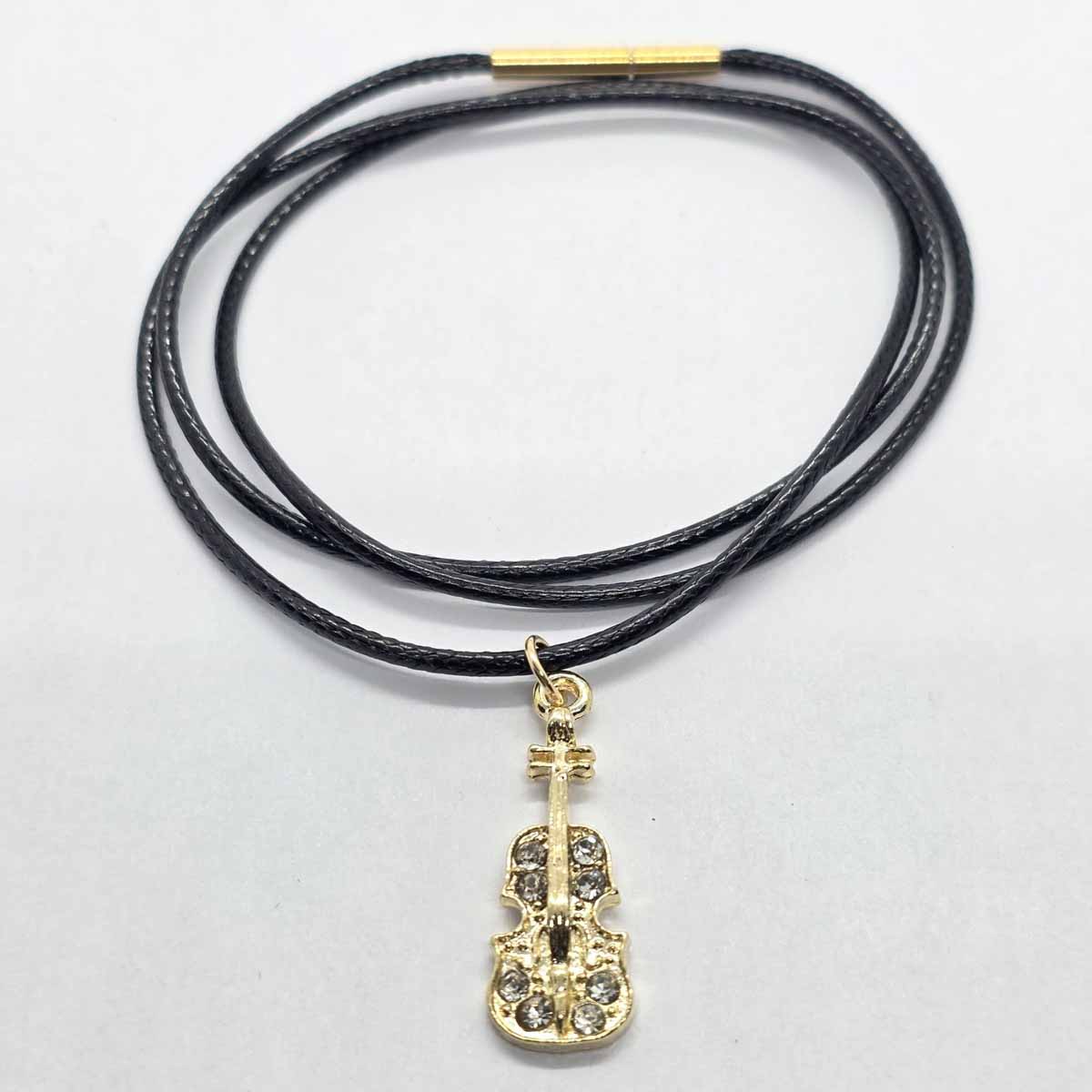 collier violon alto violoncelle contrebasse cuir 2 Collier violon, alto, violoncelle, contrebasse - Cuir Tressé – Image 1