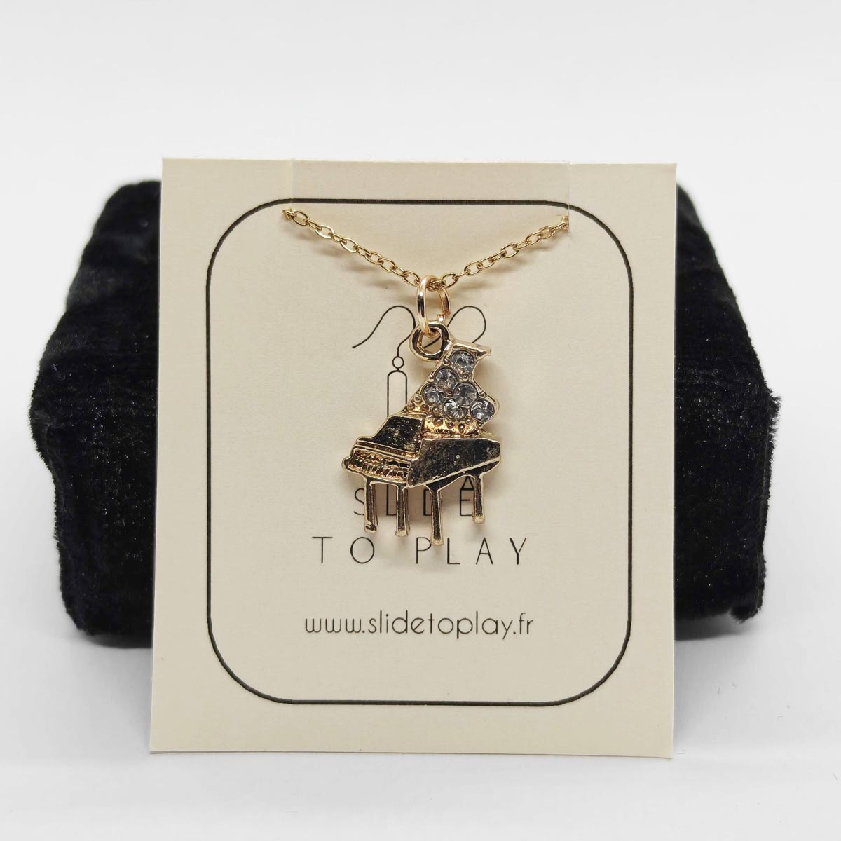 collier chaine or piano 1 Collier petit piano - Chaine or – Image 1