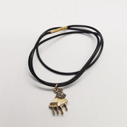 Collier petit piano - Cuir tressé